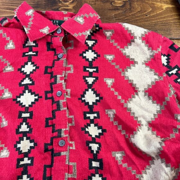 Lauren Ralph Lauren Aztec Shirt women’s size 1X southwestern button down - Picture 3 of 11